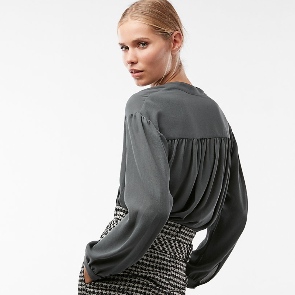 EXPRESS Oversized Stand Collar Shirt NWT - Picture 2 of 5